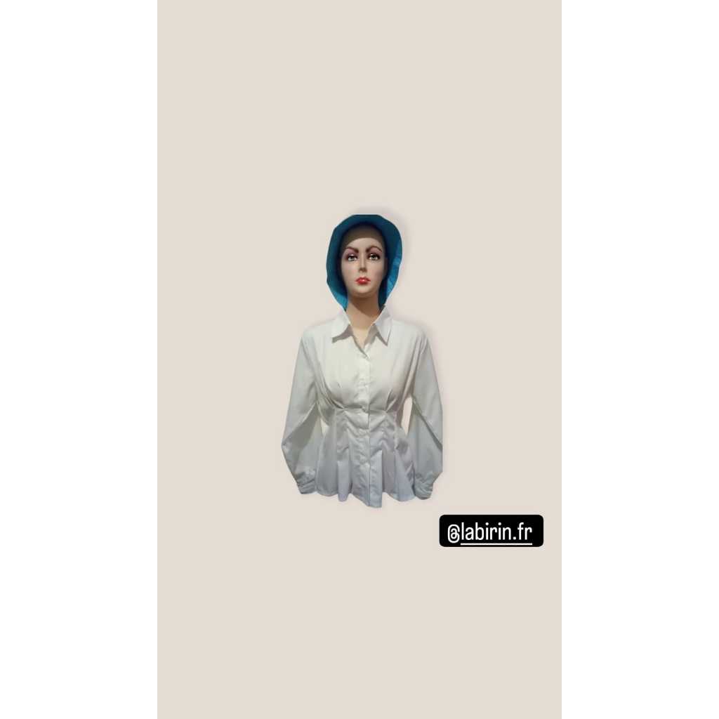 BLOUSE WANITA KOREA STYLE KATUN PUTIH