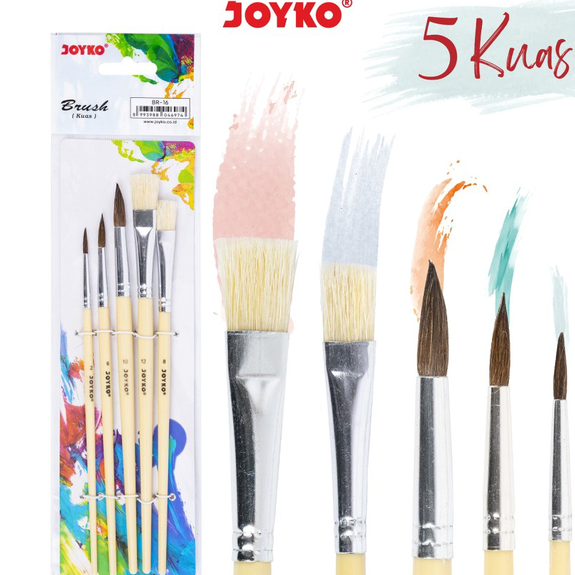 

Harga Promo Brush Kuas Cat Air Lukis Acrylic Joyko BR-16 harga 1Set Harga Murah