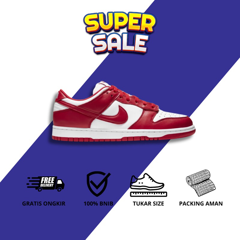 Sneakers Nike SB Dunk Low Red University 100% BNIB