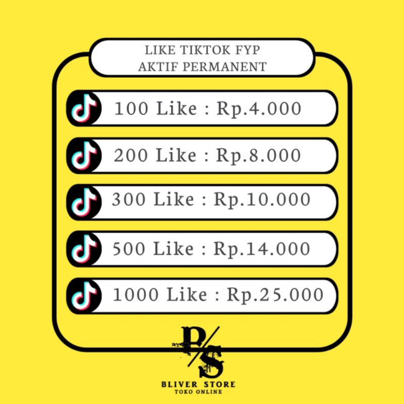 LIKE TIKTOK FYP AKTIF - LIKE TIKTOK AKTIF PERMANENT