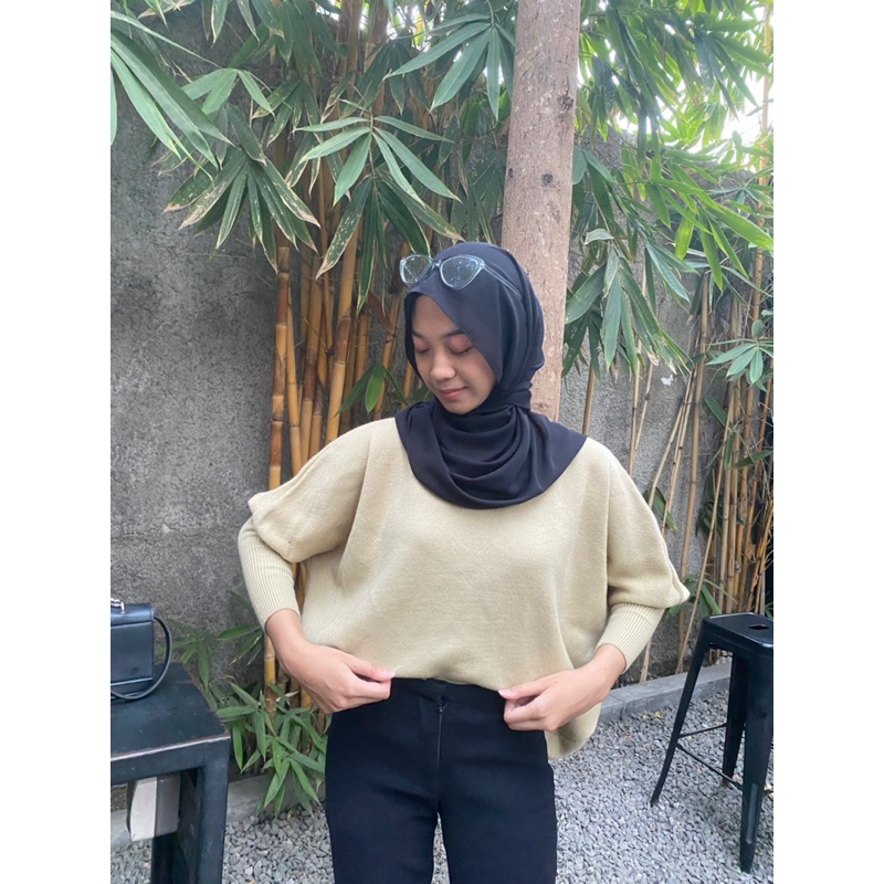 BAJU RAJUT WANITA BATWING RAJUT TEBAL PREMIUM