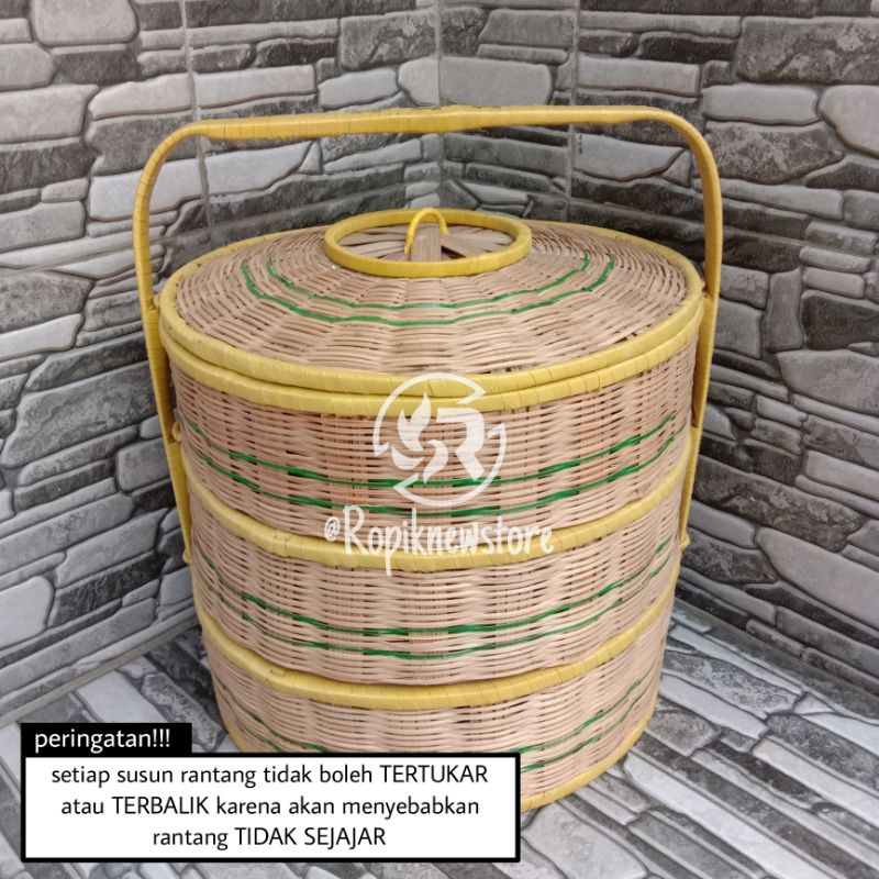 Rantang bambu/Tenong/Hampers [ 2 susun & 3 susun ]