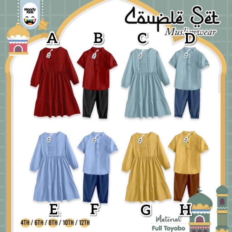 Pre Order (PO) | COUPLE SET MUSLIMWEAR Moodykids | Setelan Koko Anak | Couple Muslim | Koko Couple |
