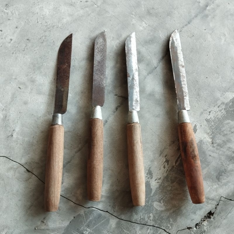 pisau dapur original baja hitam asli buatan lokal irisan bawang putih merah brambang cabai lombok sa