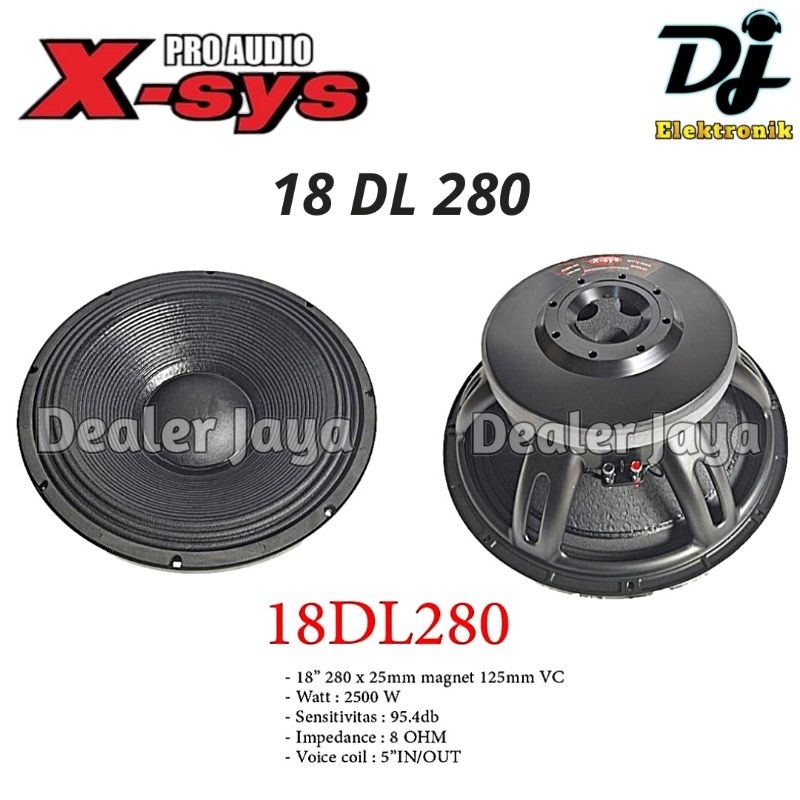 Speaker Komponen Xsys / X-sys 18 DL 280 / 18DL280 - 18 inch