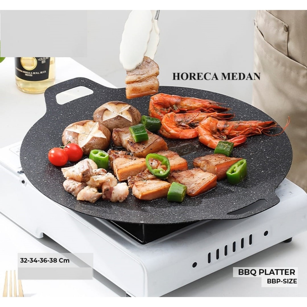 WAJAN PANGGANGAN BBQ PLATTER  GRILL PAN KOREA BULAT 32CM - 40CM