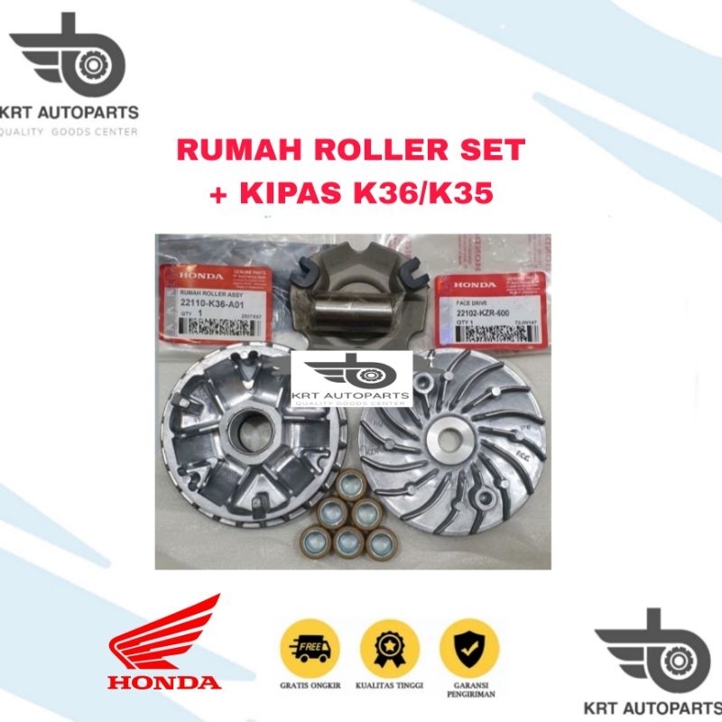 RUMAH ROLLER SET+ KIPAS K35/K36 VARIO 150/125 LED