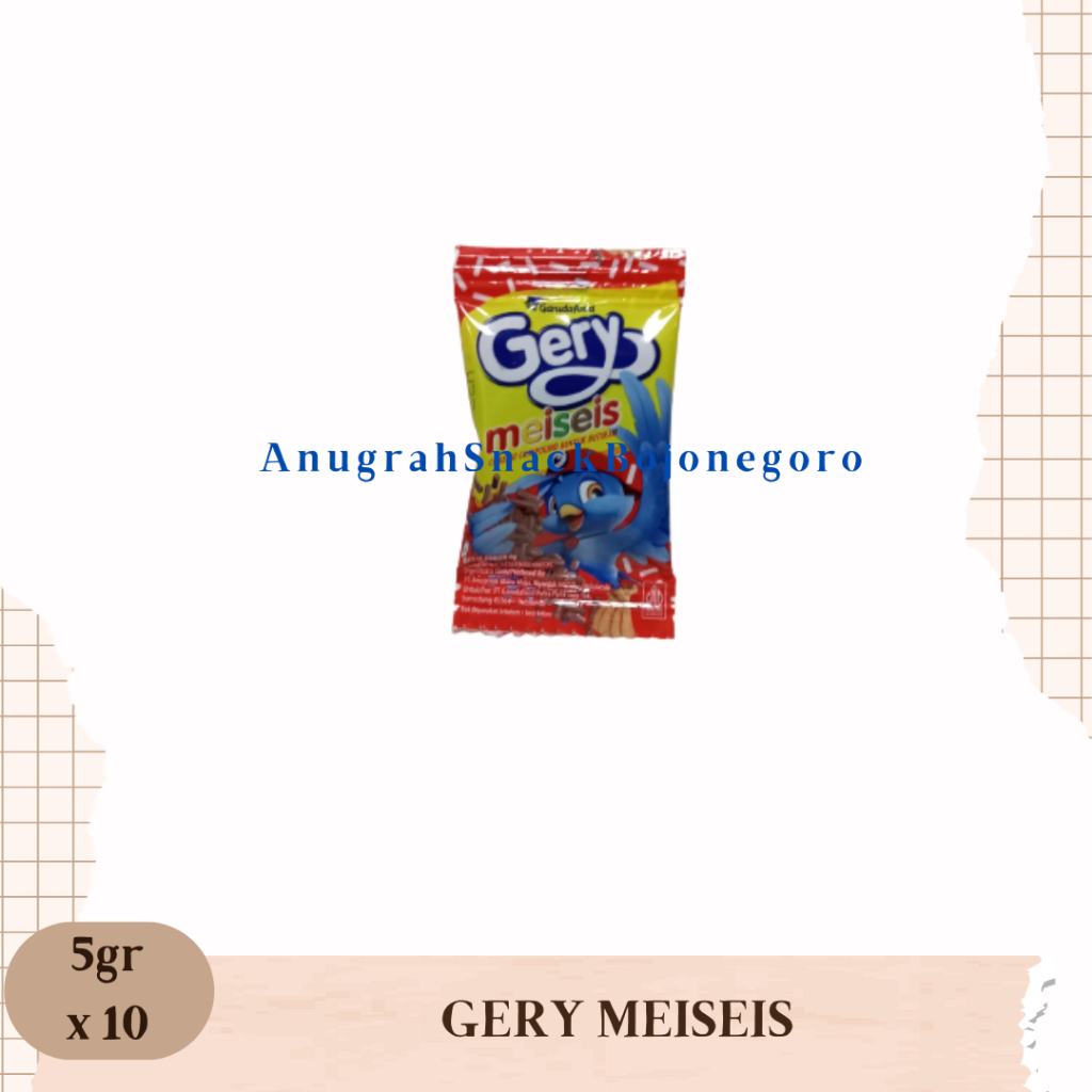 

Garuda Food Gery Meiseis Cokelat Compound Bentuk Butiran Renceng 5gr x 10