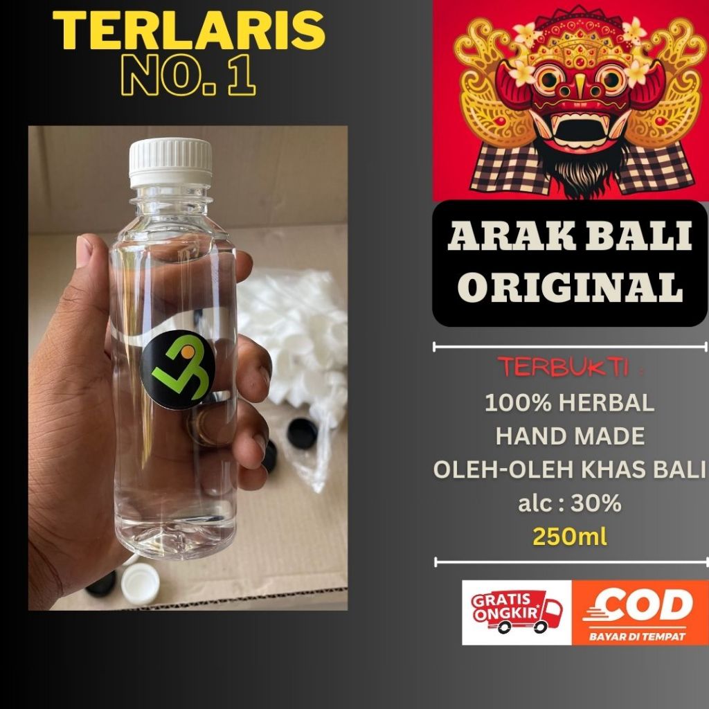 Arak Bali Original Ramuan 250ml alc 30%, minuman herb, oleh-oleh khas bali.