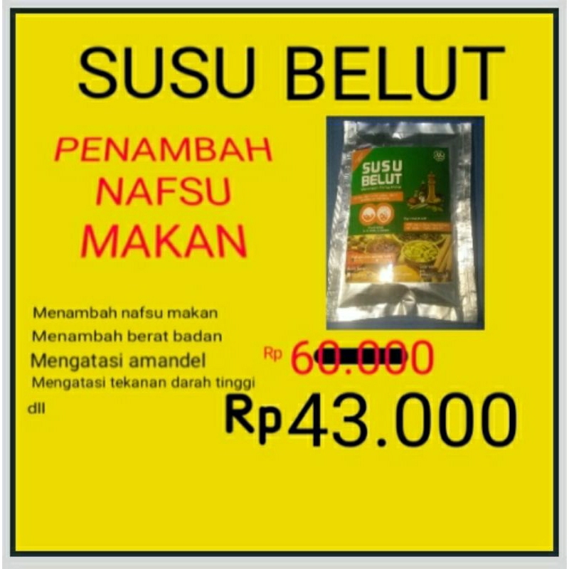 

susu belut 300gr rasa coklat