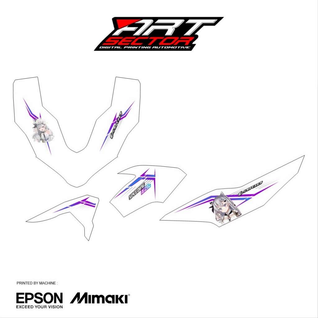 STICKER STRIPING TRANSPARAN VARIO 160 ANIME CUTE 2