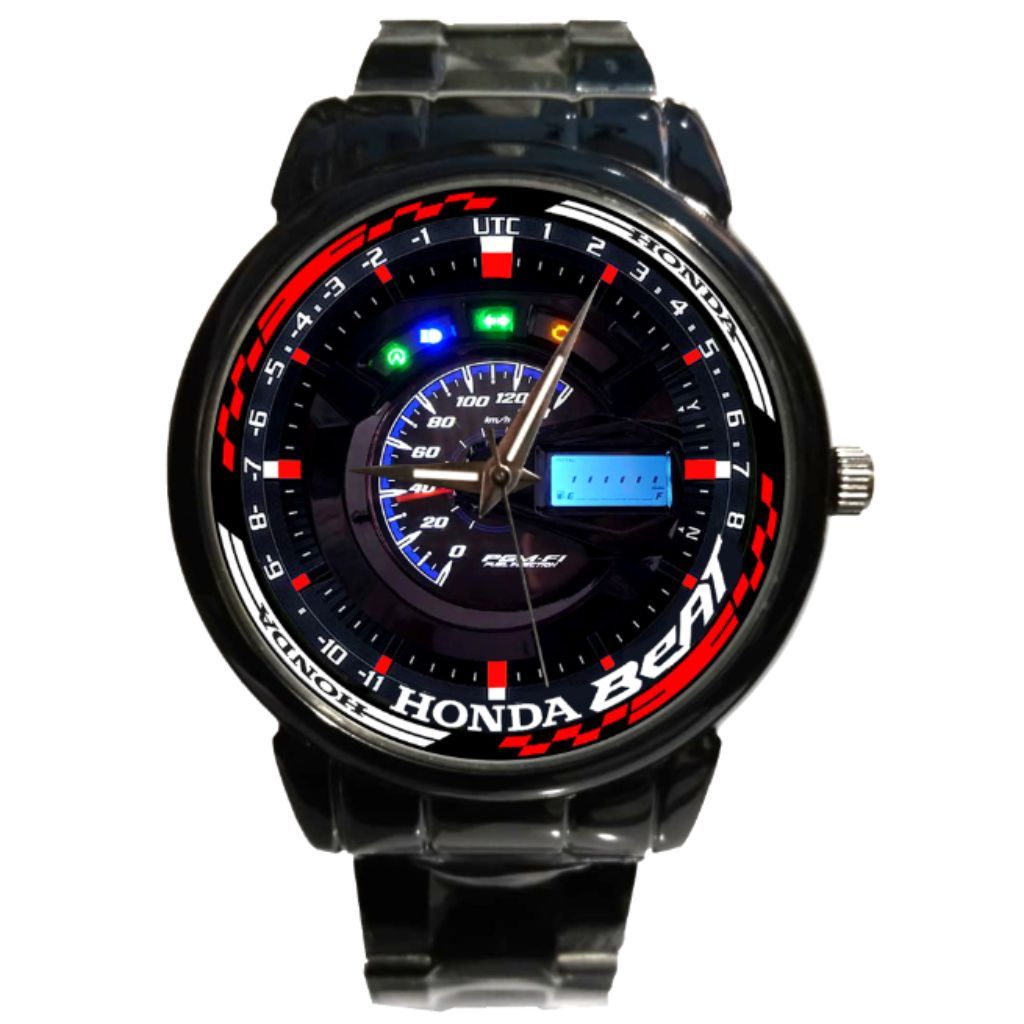 Jam Tangan Honda Beat Speedometer Custom Logo Stiker