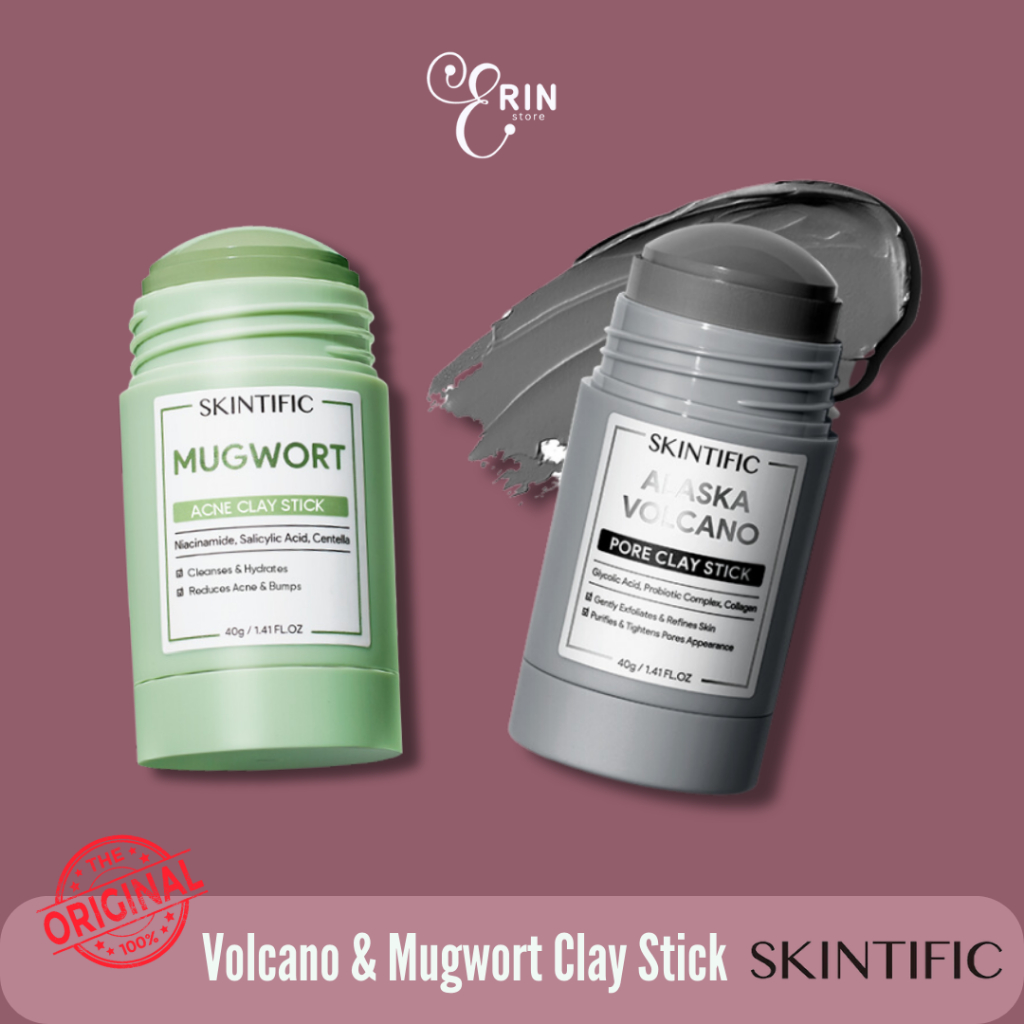 SKINTIFIC Mugwort Clay Mask | SKINTIFIC Volcano Clay Mask | Mugwort Stick | Volcano Stick