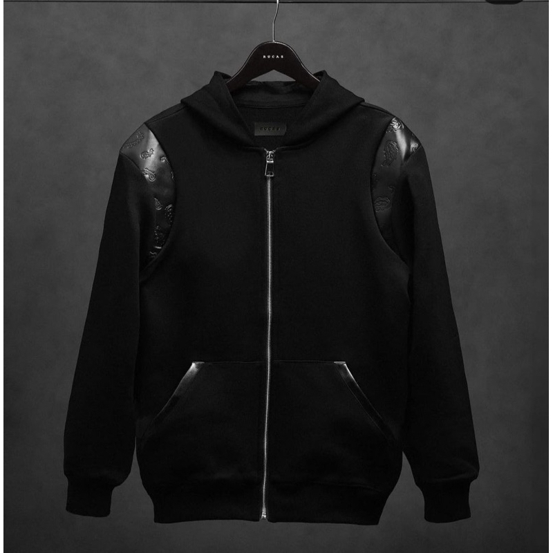 RUCAS “Embossed Paisley Leather” zip hoodie