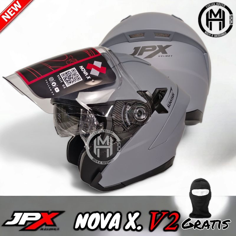 HELM JPX NOVA X SOLID GREY DOFF v2|ABU DOP model njs kairoz