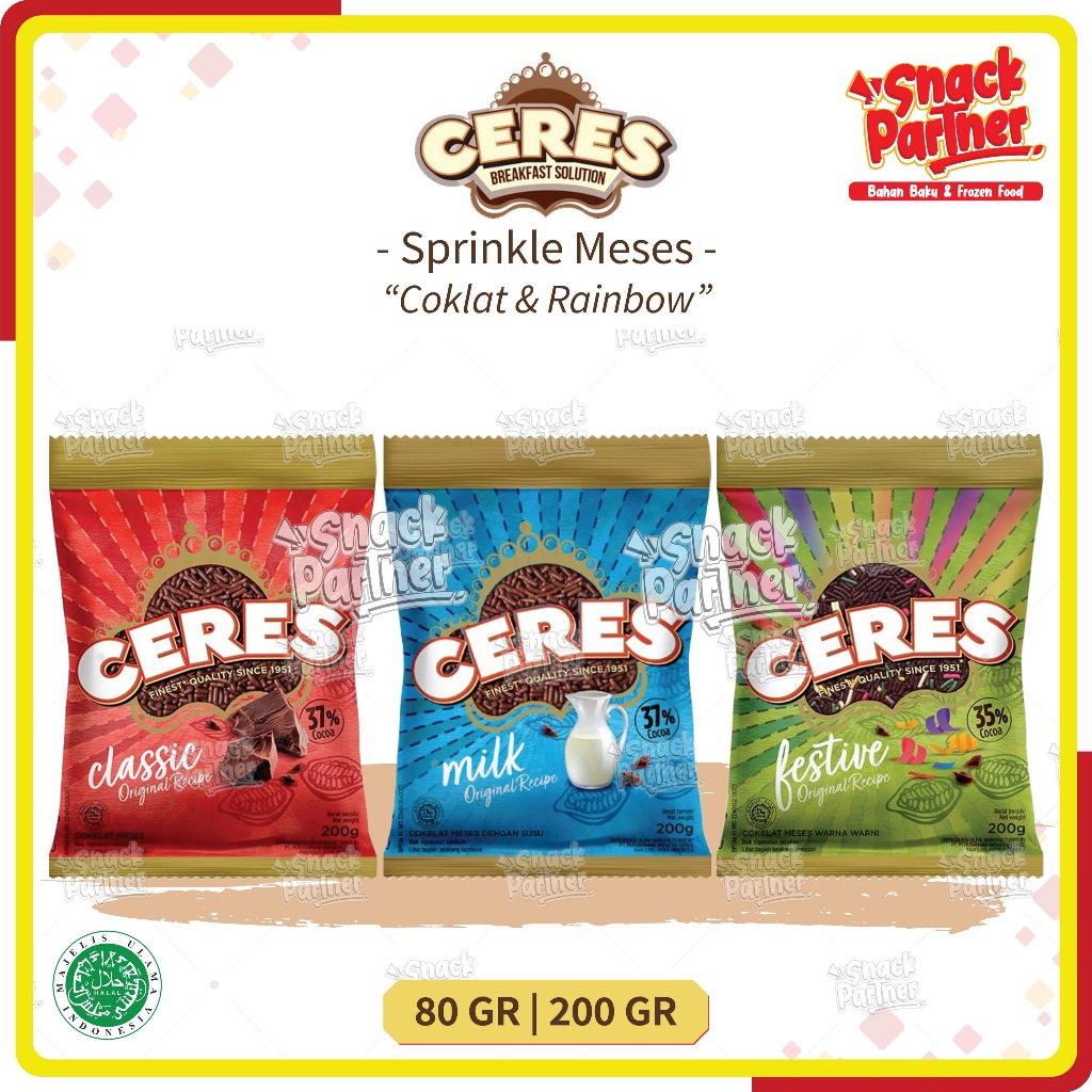 

CERES MESES 80 / 200 GR - Meises / Sprinkle Coklat Rainbow Milk - Topping Taburan Donut Roti Kue Cake Chocolate Choco Pelangi Warna Warni Festive Fest Susu - Springkle Chocorice