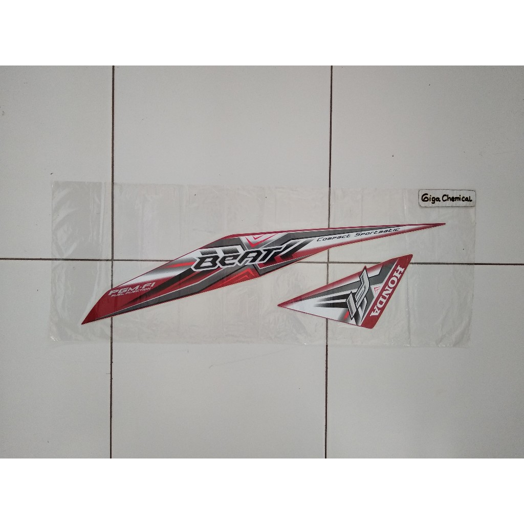 sticker striping beat x fi 2015 2016 merah original