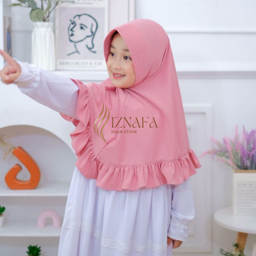 Hijab Bergo Rempel Pad Anak Sekolah SD-SMP Jersey Premium SD Usia 6-12 Tahun | Jilbab Bergo Instan A