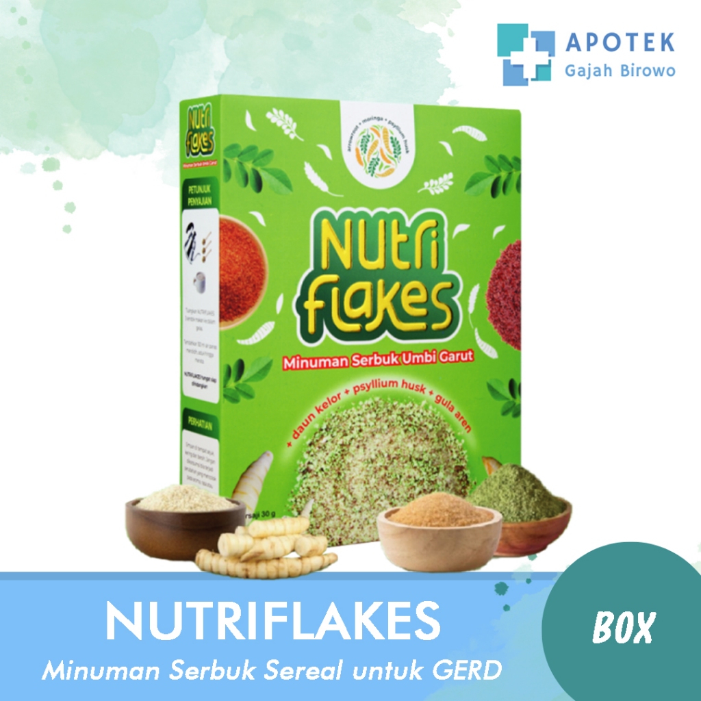 

Nutriflakes Minuman Serbuk Sereal Umbi Garut Untuk Asam Lambung Maag Gerd Gangguan Pencernaan