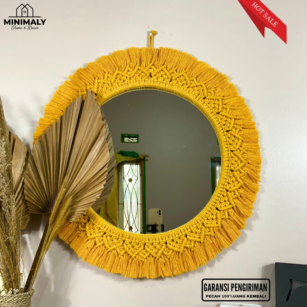 MINIMALY07 Kaca Dinding (DIAMETER 50CM) Cermin Dinding Cermin Kamar Cermin Ruang Tamu Hiasan Dinding