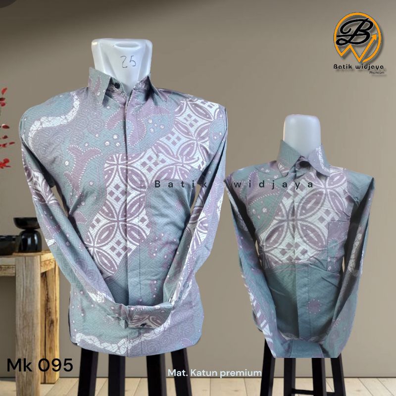 Kemeja batik couple ayah anak hijau mint cod