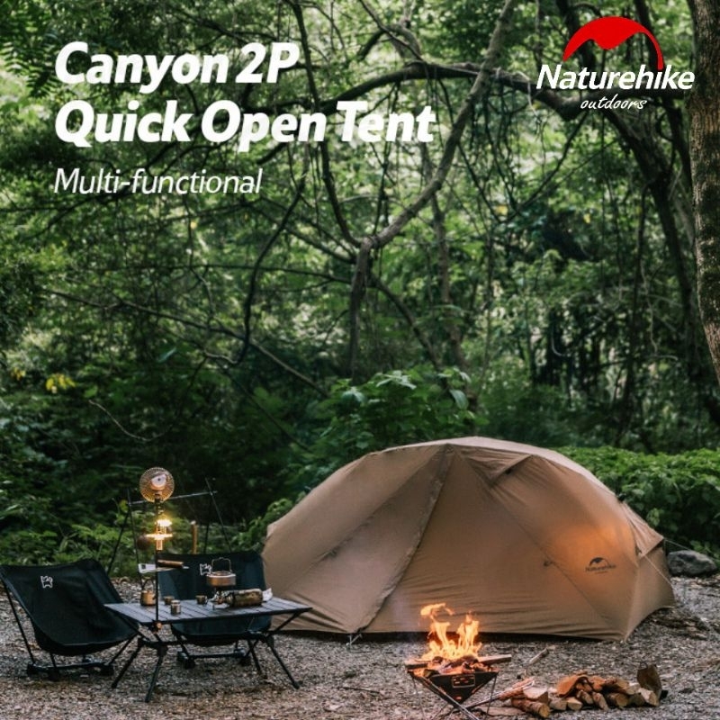 TENDA NATUREHIKE CANYON 2P NH22ZP005 210T ULTRALIGHT QUICK OPEN BUILT TENT WATERPROOF WINDPROOF TEND