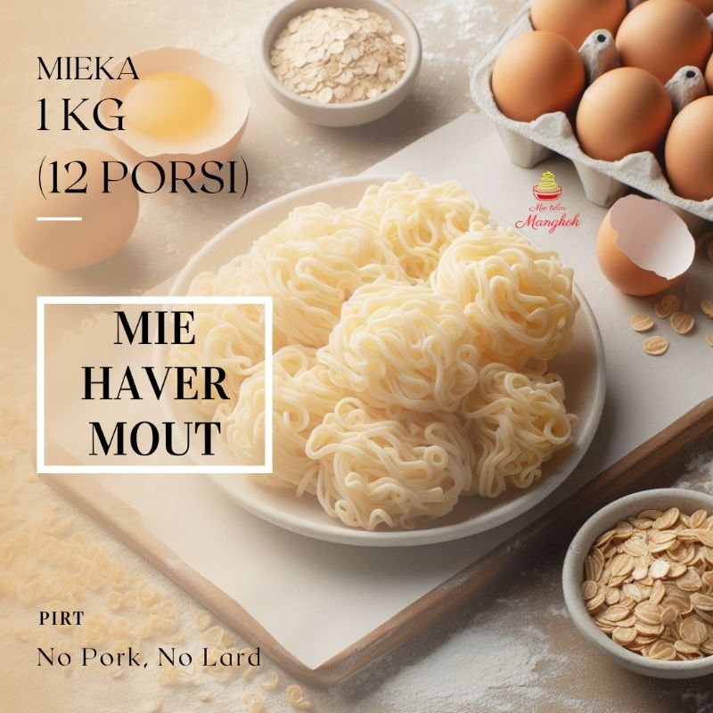 

HALAL (1kg) Mie telor Mentah Basah FRESH HAVERMOUT cap Mieka PIRT by Siska