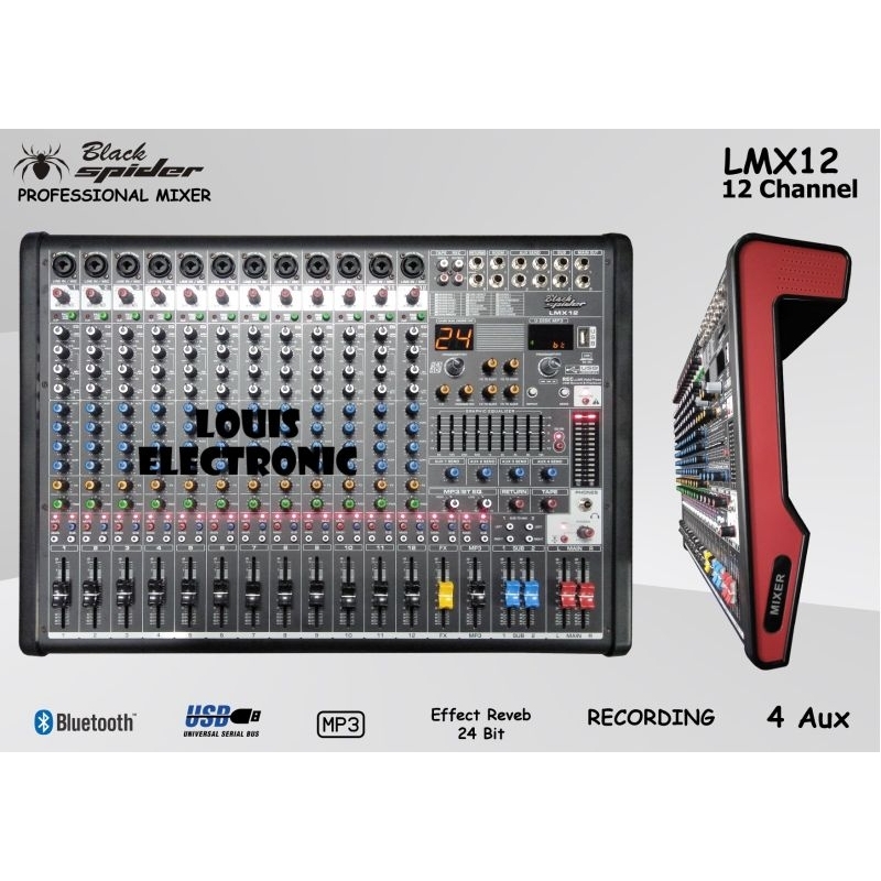 Professional Mixer Audio 12 Channel Black Spider LMX12 LMX 12 ORIGINAL