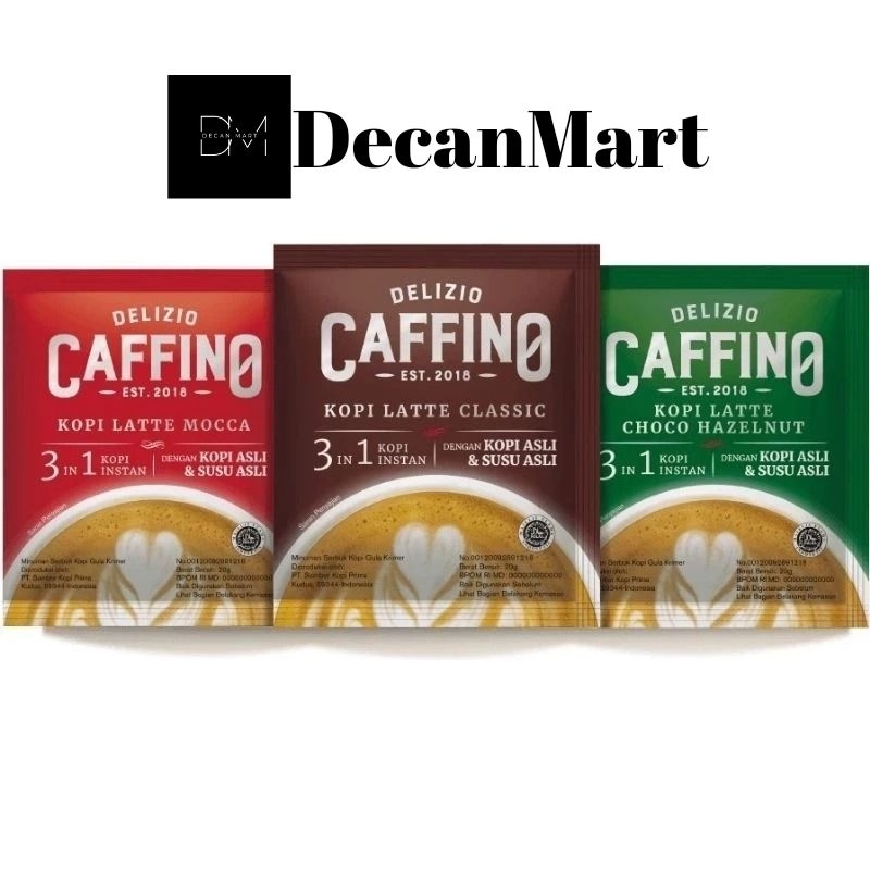 

KOPI DELIZIO CAFFINO LATTE MOCCACLASSIC HAZELNUT INSTANT 3 IN 1 @ RENCENG ISI 10