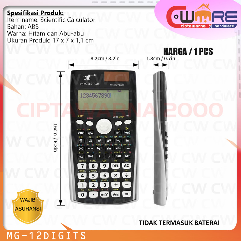 

M&G Kalkulator Ilmiah 12 Digits Scientific Calculator 991ES-PLUS WOOK