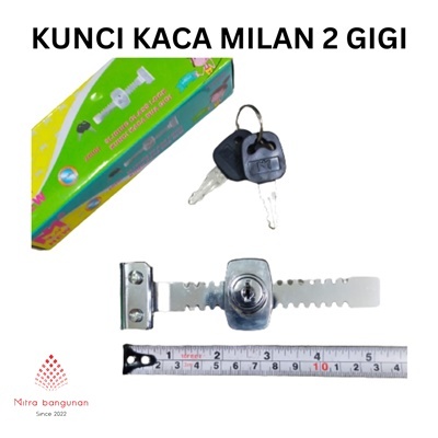 Mitra Bgn - Kunci Etalase Kaca Sliding Door Milan 2 Gigi