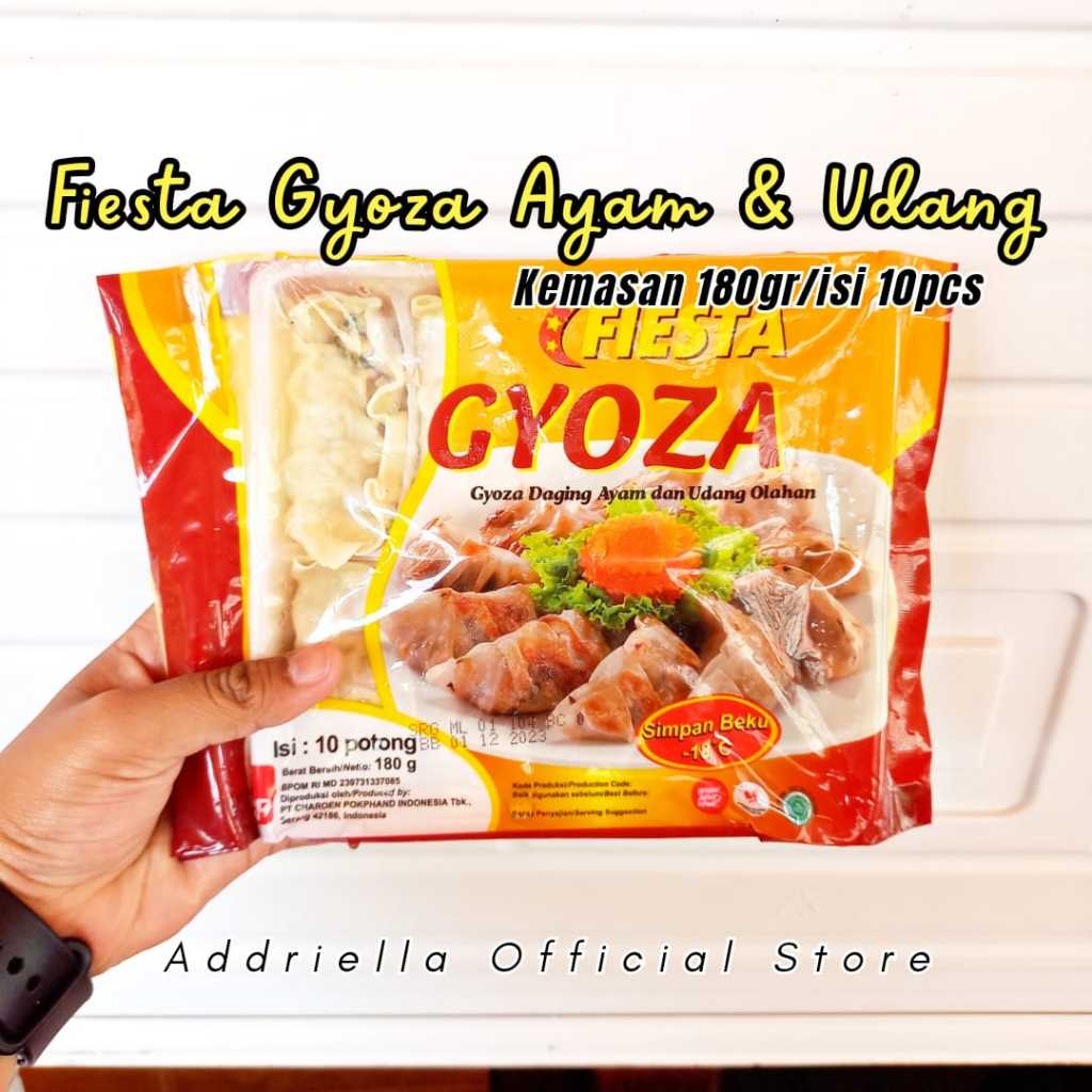 

ADDRIELLA Fiesta Gyoza Ayam Dan Udang isi 10pcs/180gr | Fiesta/Frozenfood/Frozenfood Murah