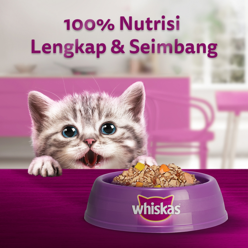 Whiskas Tasty Mix Jelly Makanan Kucing Basah Pouch Junior 70 gr - Isi 14
