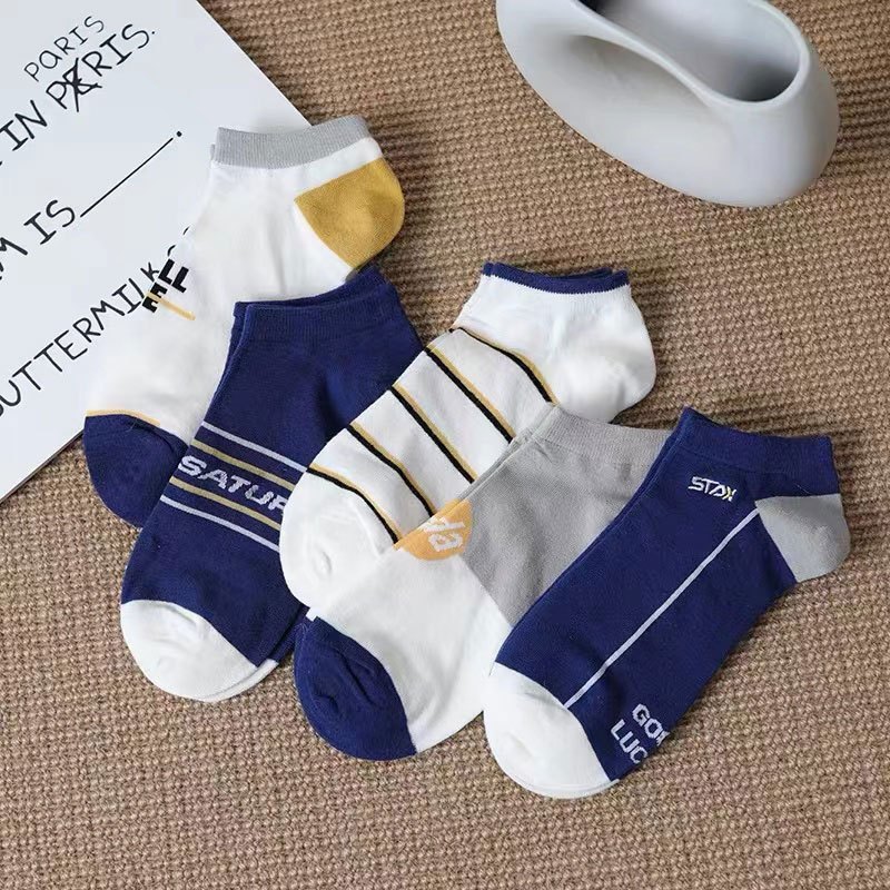 CHAVA | KK1414 Kaos Kaki Pendek Wanita Motif Garis-Garis Unisex Semata Kaus Kaki Socks Korean Fashion