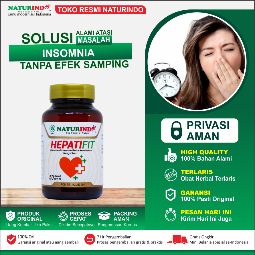 HEPATIFIT OBAT INSOMNIA SUSAH TIDUR SULIT TIDUR MALAM HERBAL INSOMNIA HERBAL NATURINDO