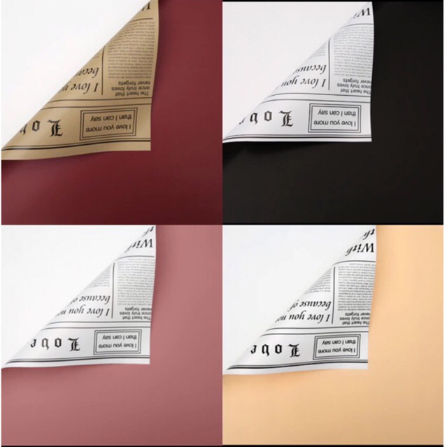 

[PACK isi20] Flower Wrapping Paper Cellophane Bi Color Koran Newspaper