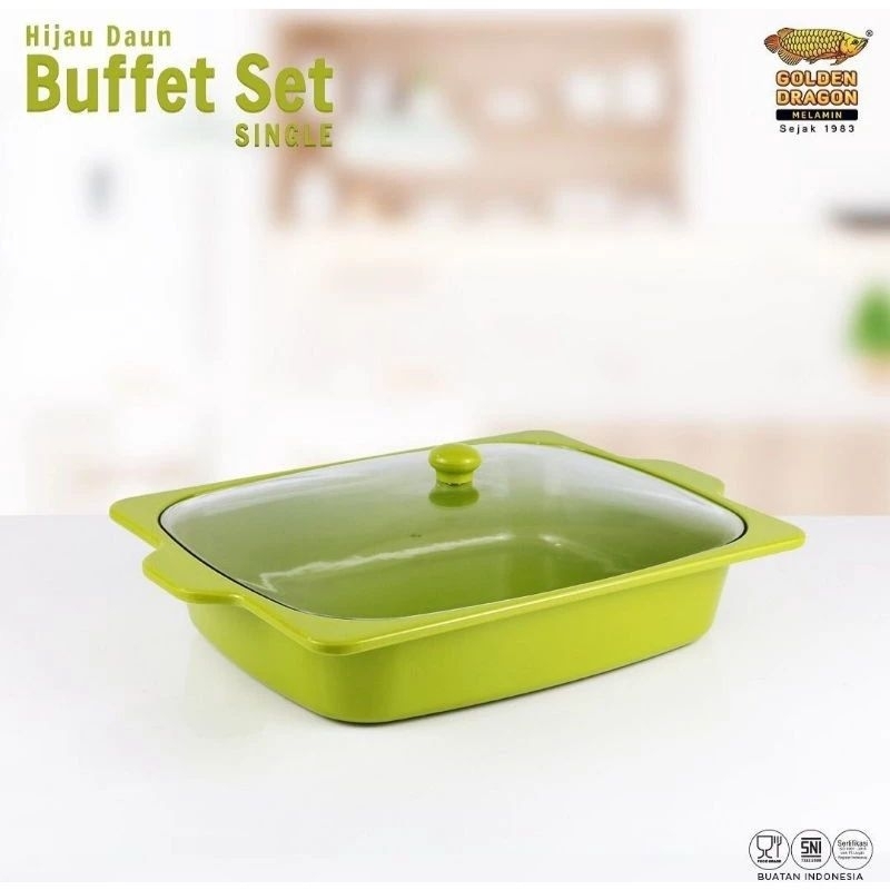 Basi sayur/Tempat sayur melamin/ wadah saji makanan/Buffet Set Single 9" Melamine - Golden Dragon PS