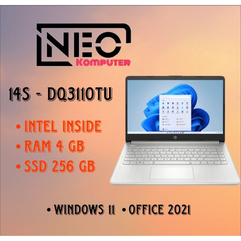 LAPTOP HP14S - DQ3110TU INTEL INSIDE 4/256 GB WINDOWS 11