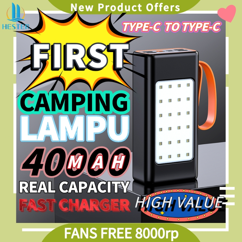 Hester Real capacity 40000mah original outdoor camping light power bank 40000mah power bank robot