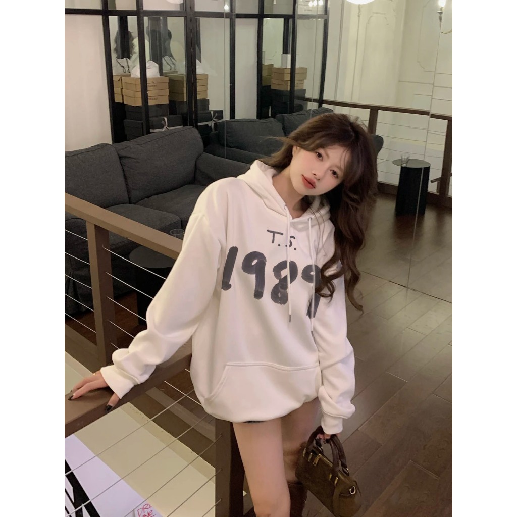 DISKON COD FASTFASH PUTIH SWEATER HOODIE JUMPER WANITA 1989 TAYLOR SWIFT THE ERAS TOUR OVERSIZE