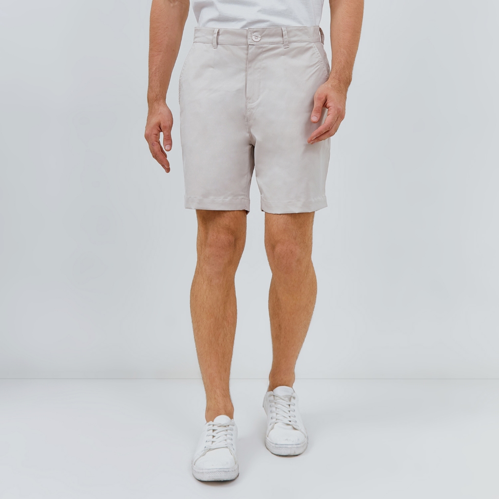 Paulmay Celana Chino Pria Pendek Reguler Fit - Cream