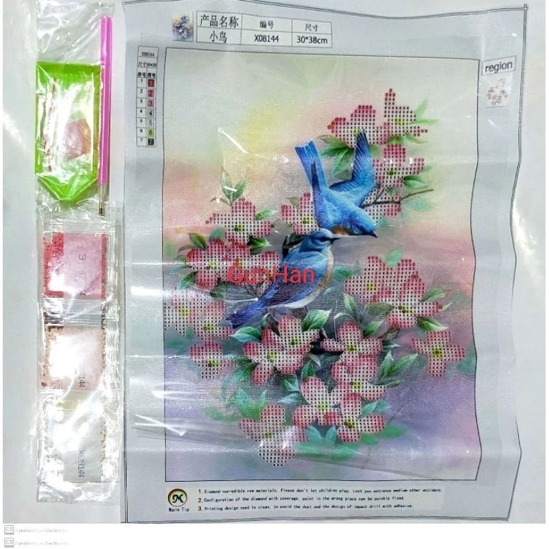 Diamond Painting 5D , gambar sudah lengkap dengan alat
