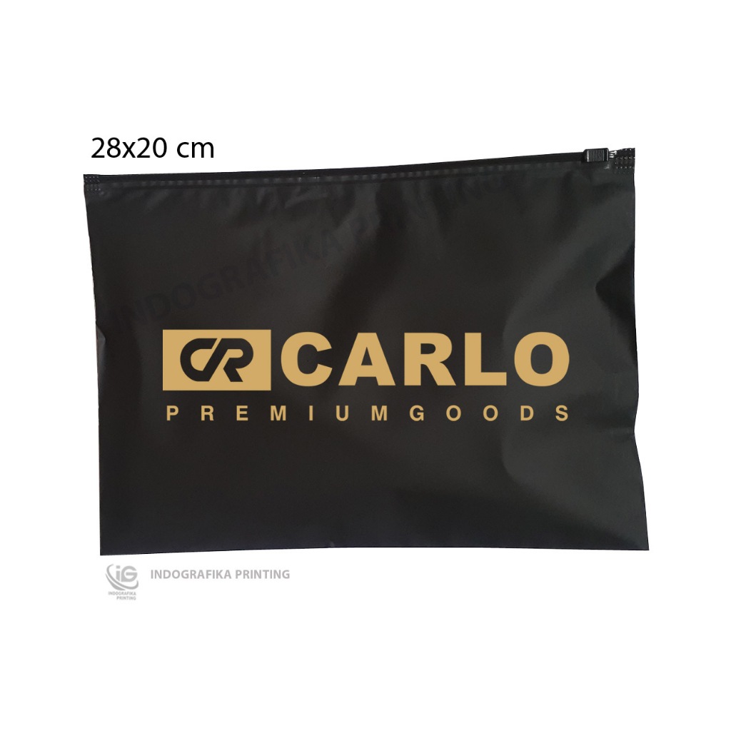 Zipper bag Hitam / zipper storage bag Black custom sablon