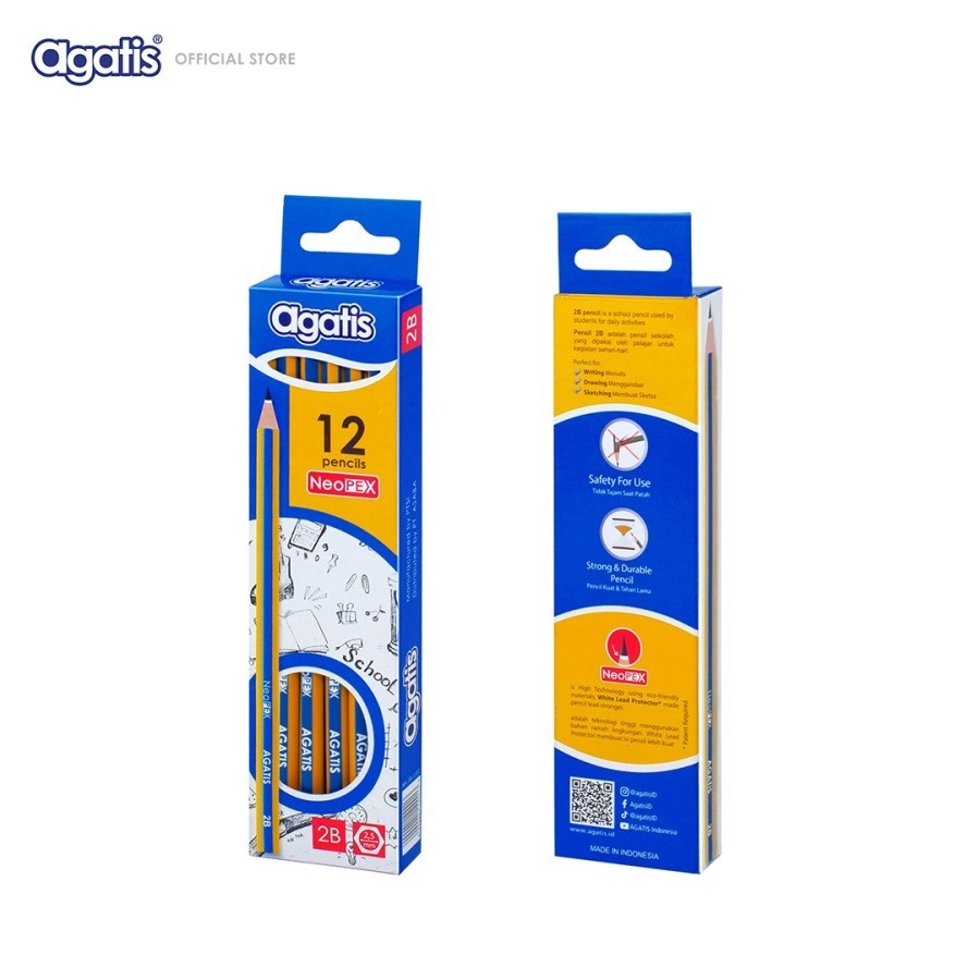 

Pensil Tulis Agatis Neopex Eco 2B 1Box- Isi 12 Pcs
