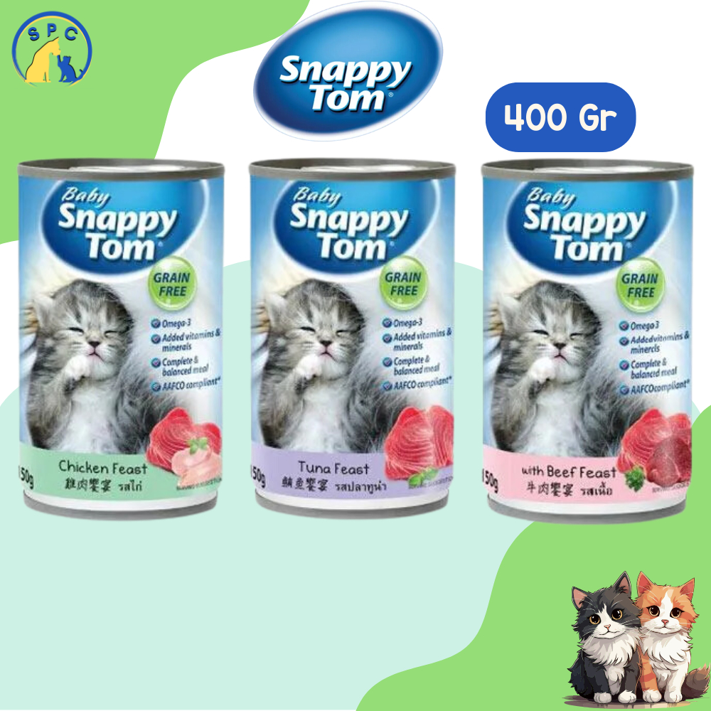 Baby Snappy Tom 400 Gram Cat Food Premium Makanan Kucing Basah Kaleng
