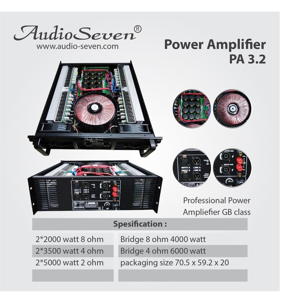 Audio Seven Power Amplifier PA 3.2 PA3.2 PA 32