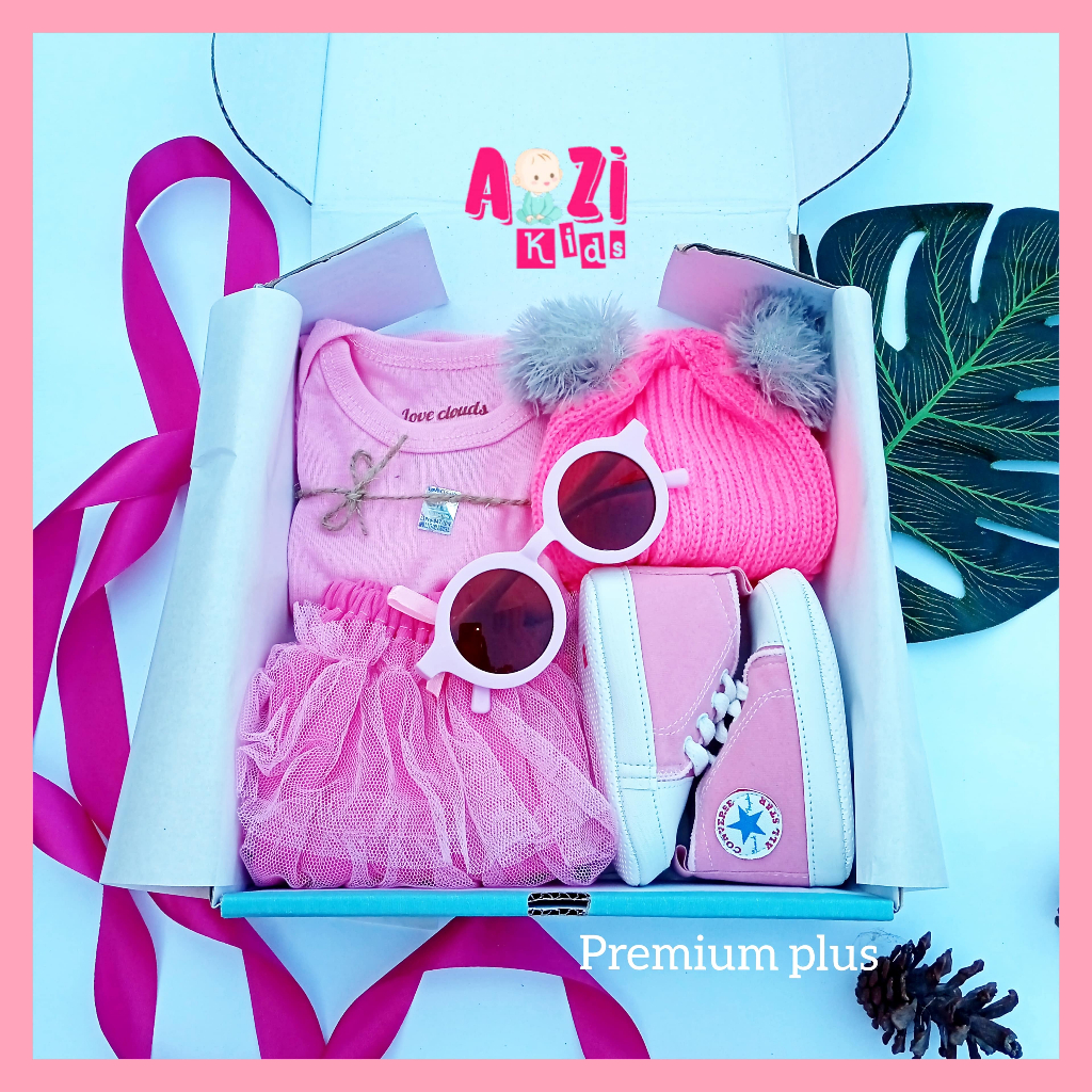 gift box hampers parcel kado bayi lahiran / rok tutu bayi cewek perempuan / baby newborn gift set