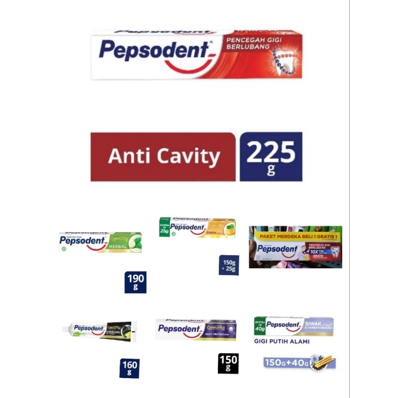 PEPSODENT PASTA GIGI/Odol MURAH ANTI CAVITY JUMBO 225gr