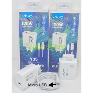 Charger Vivo Y35 120W Qualcomm 3.0 Fast Charging Micro & Type-C Ori