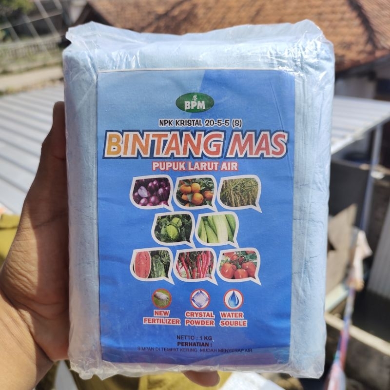 BINTANG MAS DAUN/ PUPUK NPK DAUN KRISTAL POWDER 20-5-5(S) 1 KG /NPK DAUN / NPK KRISTAL POWDER DAUN /